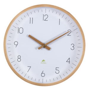 ALBA wandklok hout 'HORTREE' kwarts 30cm diameter