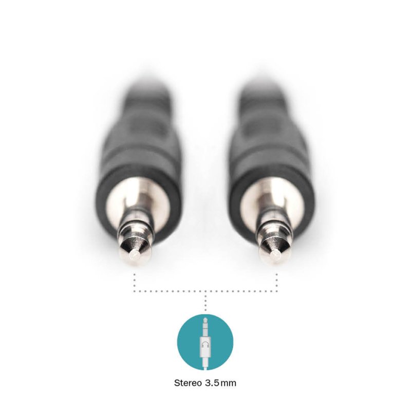 DIGITUS audiokabel 3,5mm jack naar 3,5mm jack 1,5 meter zwart