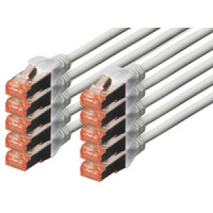 DIGITUS Patchkabel Cat 6 S/FTP LSZH 0,5m wit 10 stuks