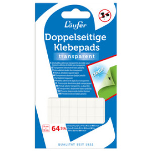 Läufer kleefpads herbruikbaar transparant 10x10mm 64 stuks