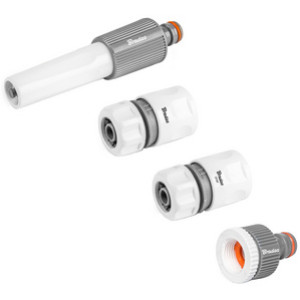 Bradas sproeikopset WHITE LINE 1/2" PVC 4-delig grijs/wit