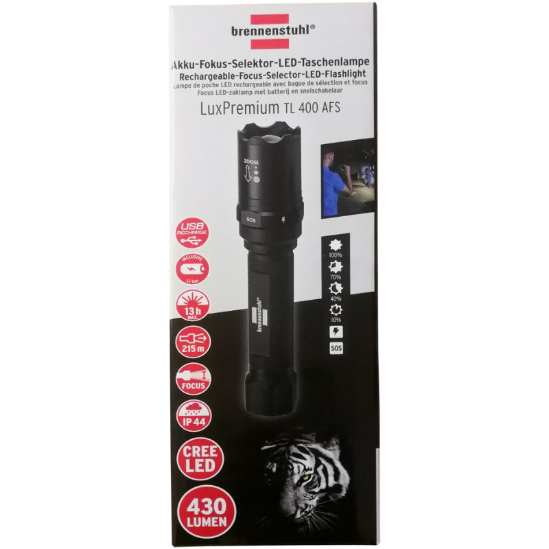 Brennenstuhl LED zaklamp oplaadbaar met focus 430 lumen