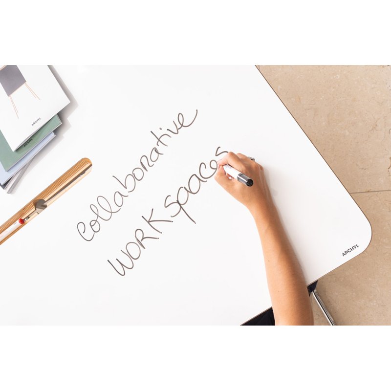 ARCHYI Whiteboard statafel Duoro, droog afwisbaar oppervlak, 1200 x 1080 x 700 mm