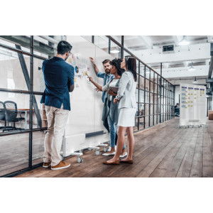 magnetoplan Infinity whiteboard mobiel, dubbelzijdig, geëmailleerd oppervlak, 98 x 153 cm