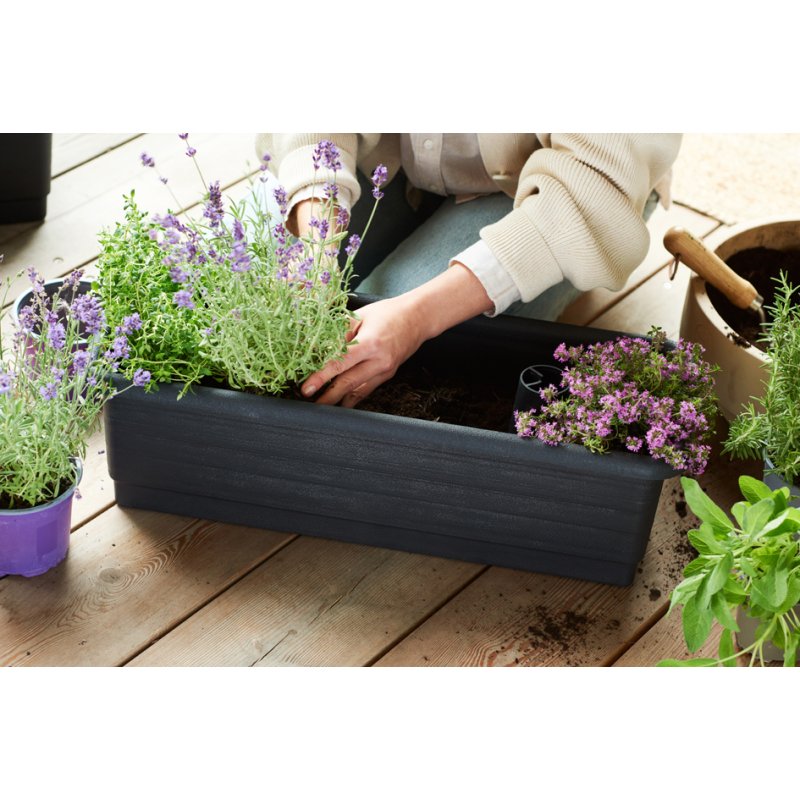 Orthex bloembak Epoque 80cm zwart