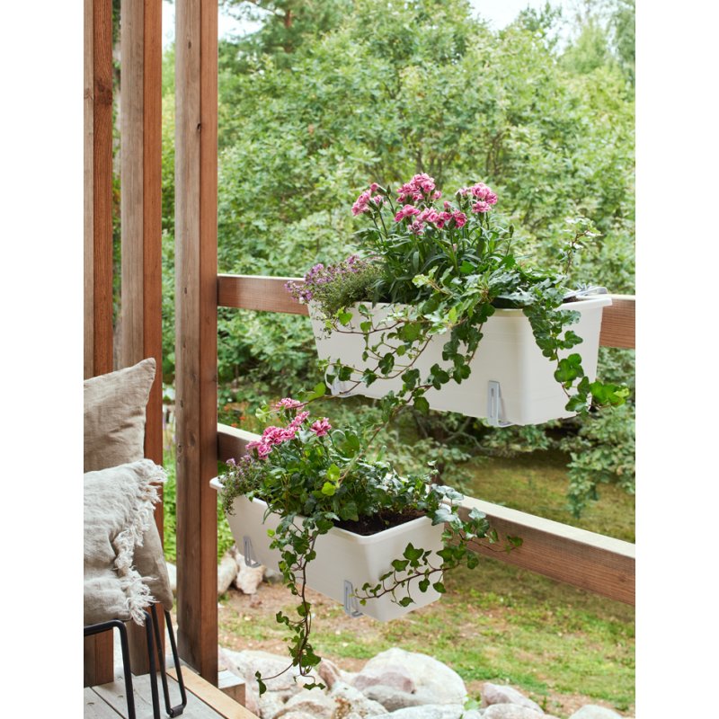 orthex bloembak BALCONY, 550 x 180 x 170 mm, wit, zelfwateringssysteem