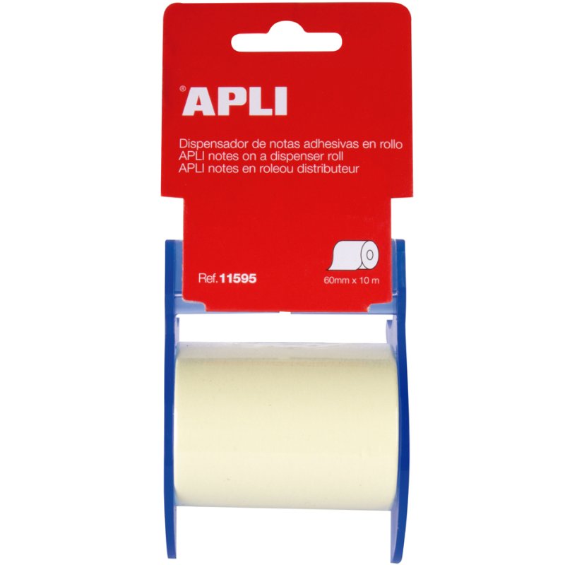 APLI plaknotities op rol, 10 m x 60 mm, geel