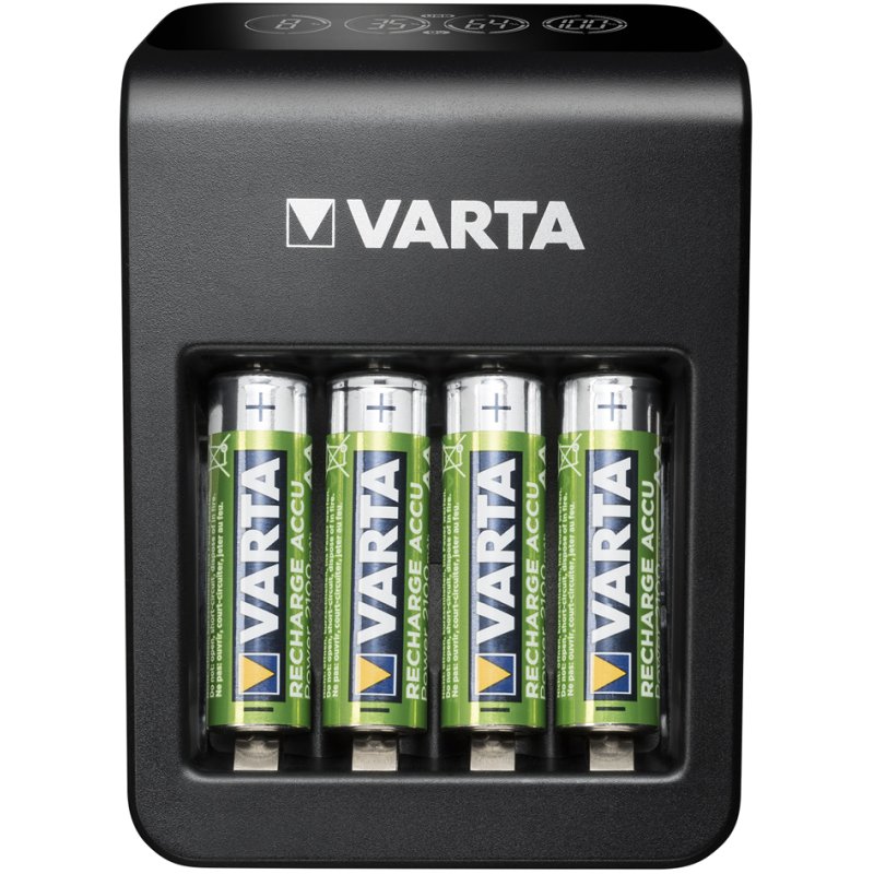 VARTA Batterijlader LCD Plug met USB en 4x AA accu's