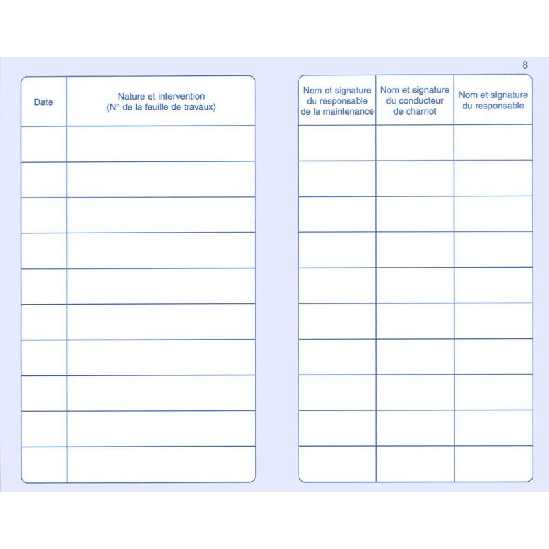 Onderhoudsboekje voor hijsapparatuur, 32 pagina's