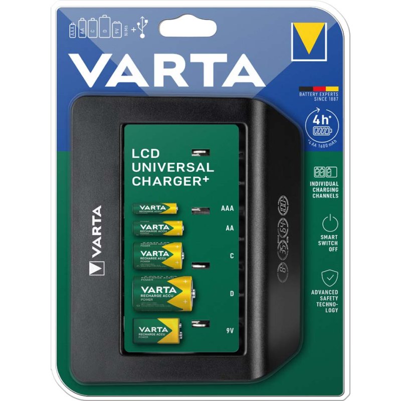 VARTA Universele Batterijlader met LCD Display