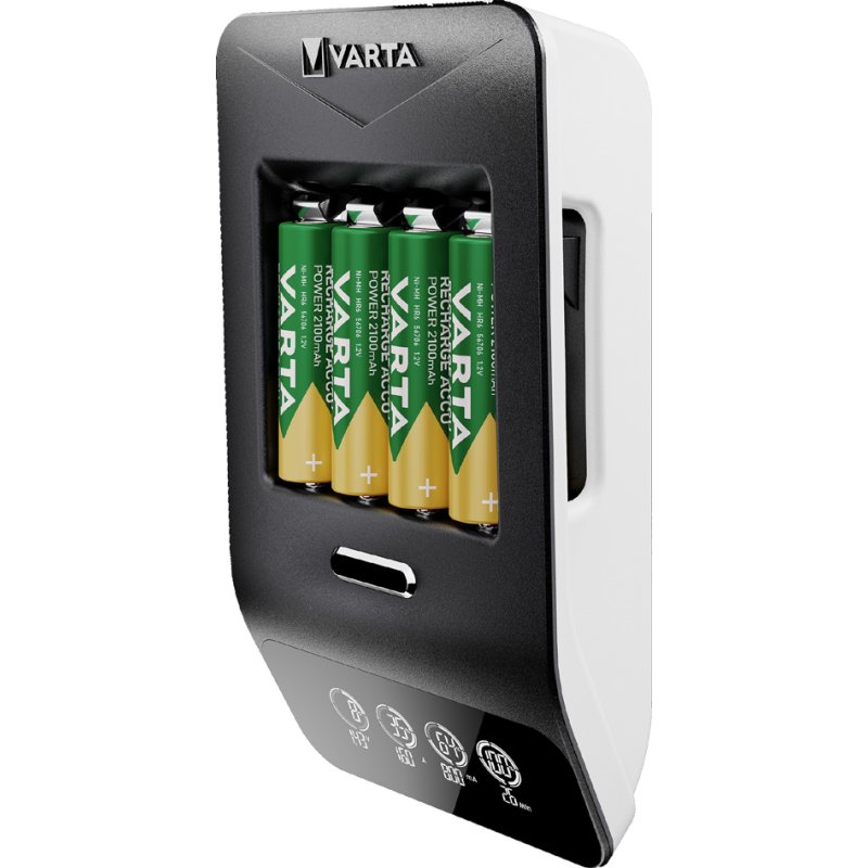 VARTA LCD Ultra Fast batterijlader met 4 AA batterijen