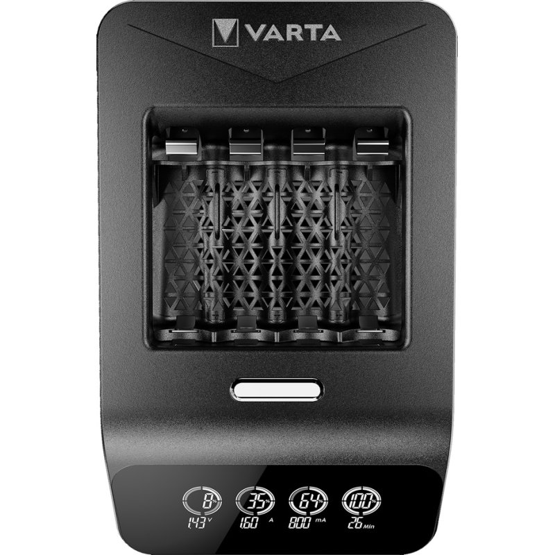 VARTA LCD Ultra Fast batterijlader met 4 AA batterijen