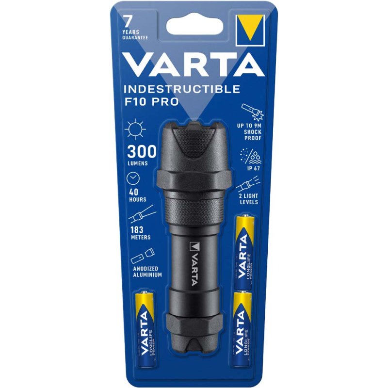 VARTA zaklamp Indestructible F10 Pro inclusief 3 AAA batterijen