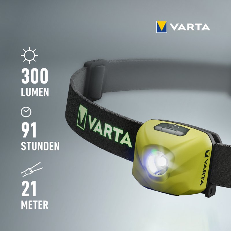 VARTA hoofdlamp Outdoor Sports Ultralight H30R geel