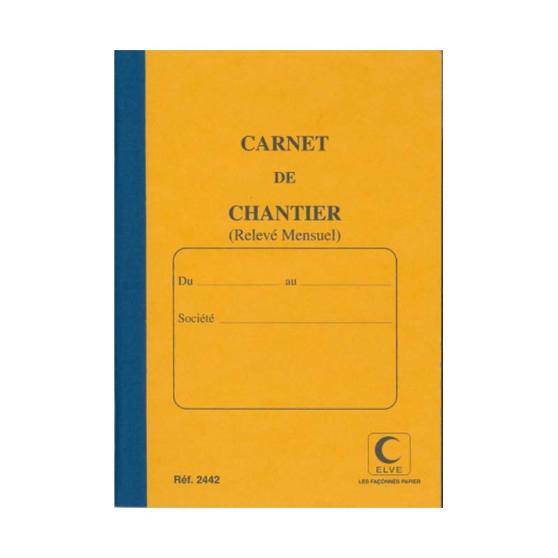 Bouwplaatsschrift, maandelijkse registratie, 190 x 130 mm