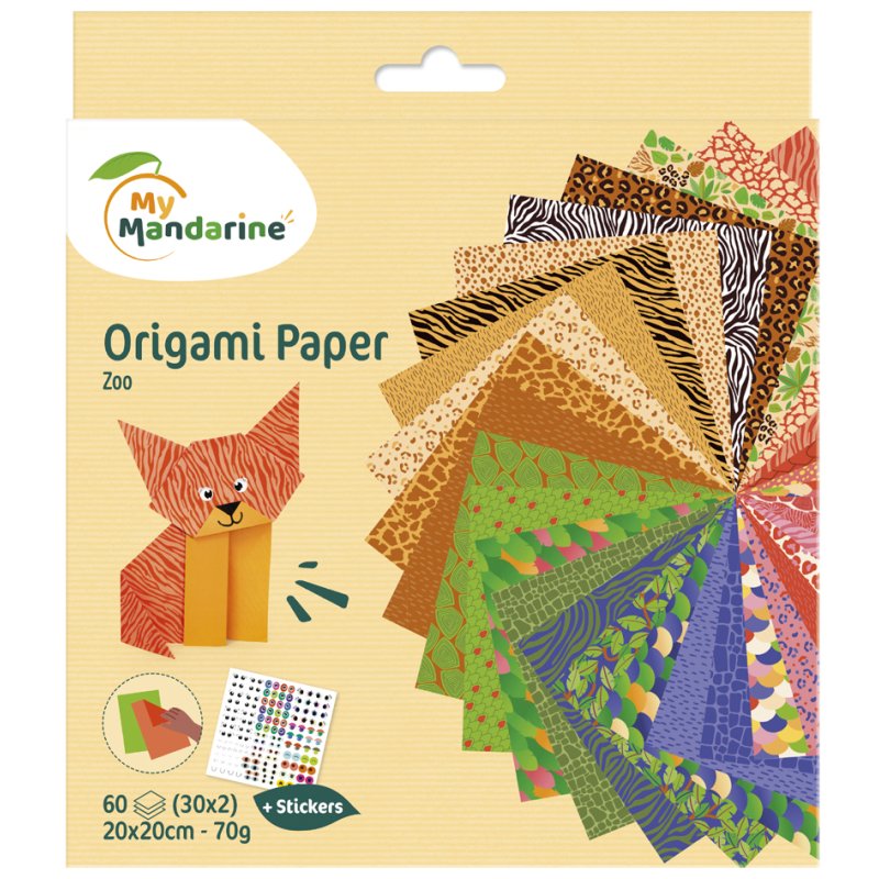 Sinaasappel Origami Vouwbladen 'Dierentuin'