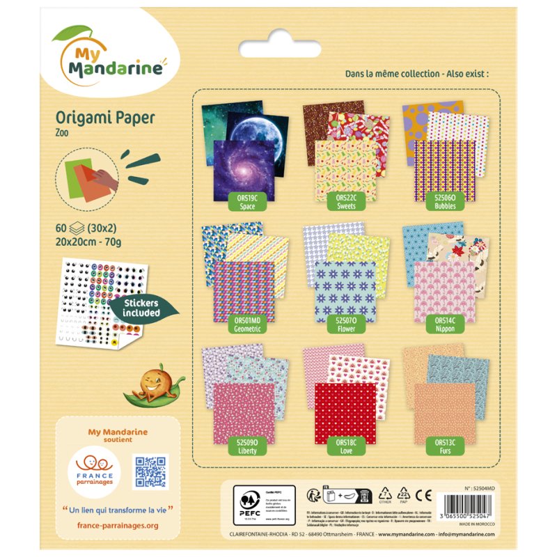 Sinaasappel Origami Vouwbladen 'Dierentuin'