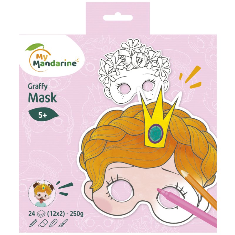 Sinaasappel meisjesmaskerkleurboek