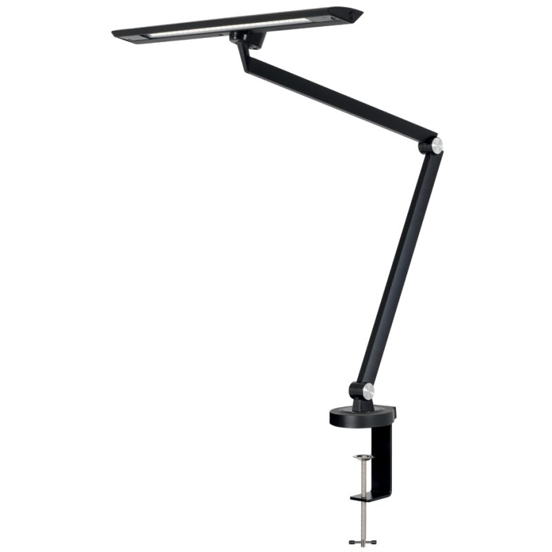 Hansa LED-bureaulamp Zirkon met tafelklem, zwart