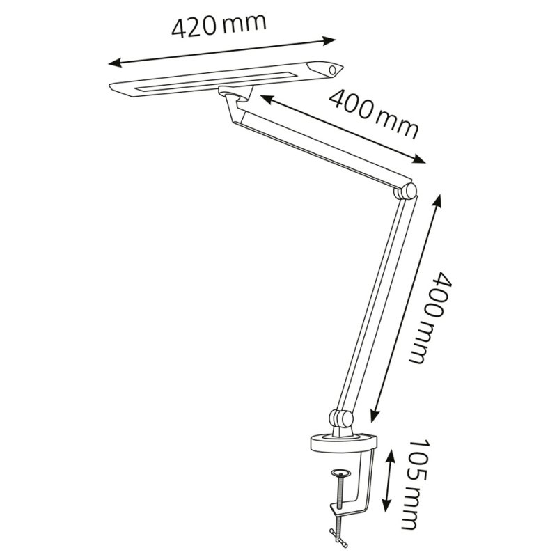 Hansa LED-bureaulamp Zirkon met tafelklem, zwart