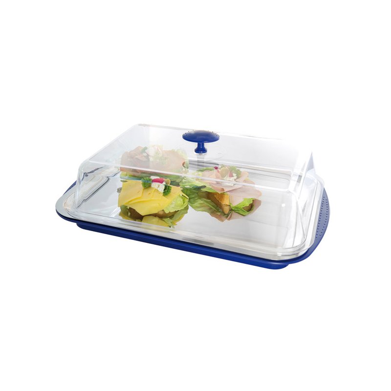 APS Thermo dienblad set, rechthoekig, zwart/transparant