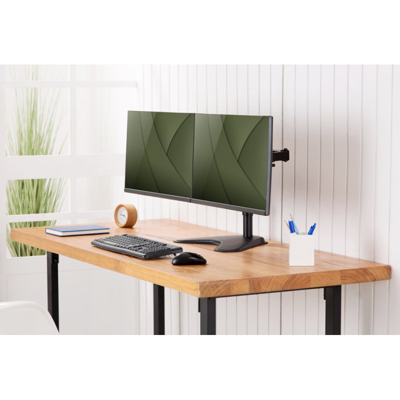 DIGITUS universele dual monitorstandaard zwart