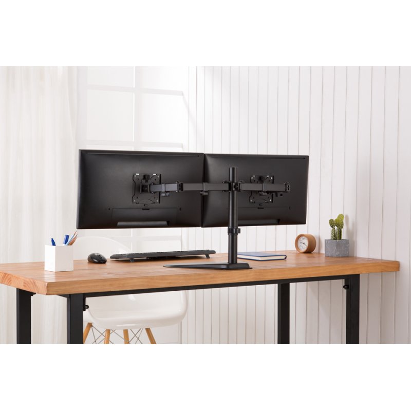 DIGITUS universele dual monitorstandaard zwart