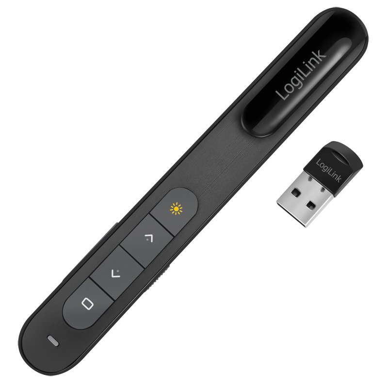 LogiLink Draadloze Presenter 2,4 GHz met Laserpointer Zwart
