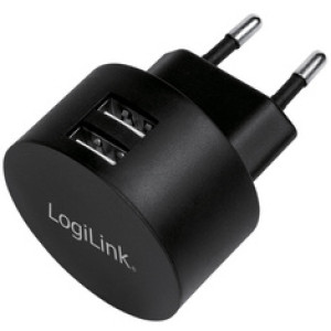 LogiLink USB-stopcontactadapter voor snelladen, 2x USB-A-poort