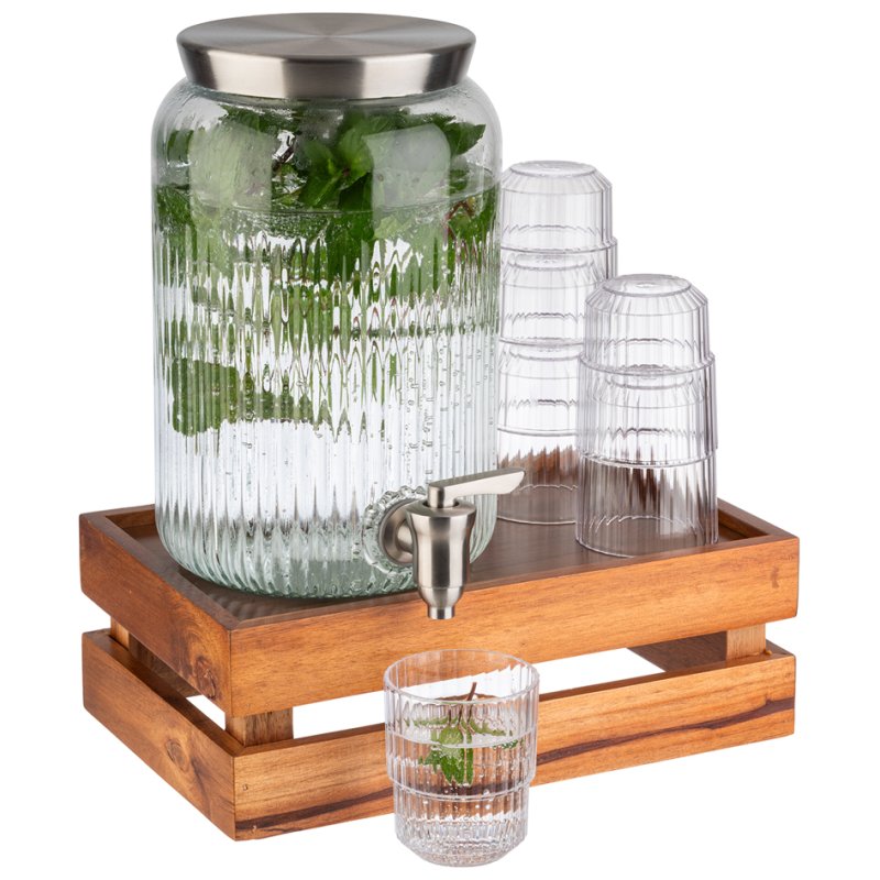 APS drankendispenser, 7 liter, glas/roestvrij staal