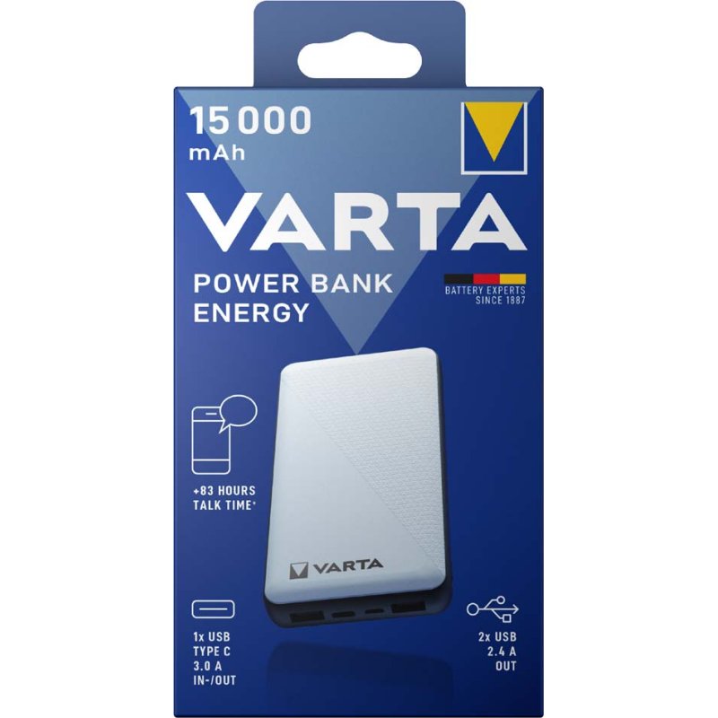 Varta Powerbank 'Energie', 10.000 mAh, wit