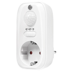 LogiLink Adapterstekker met bewegingsmelder, wit