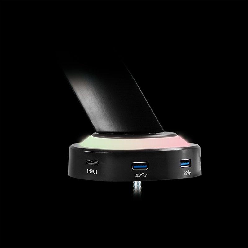 LogiLink gaming monitorarm met verlichting, armlengte 480 mm, zwart