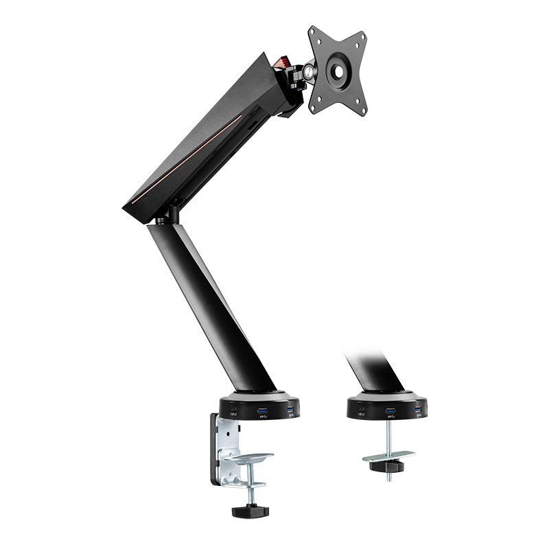 LogiLink gaming monitorarm met verlichting, armlengte 480 mm, zwart