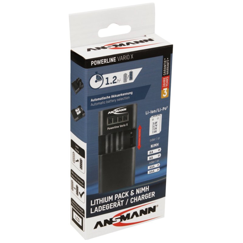 ANSMANN Universele Batterijlader Powerline Vario X, zwart