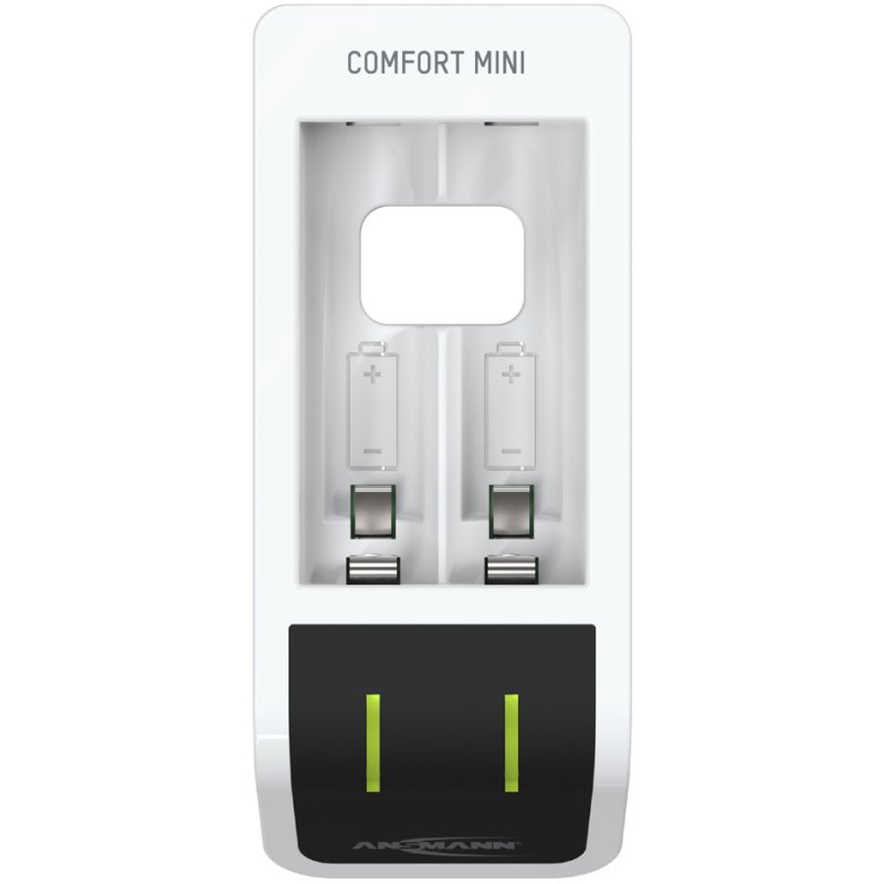 ANSMANN Snellader Comfort Mini wit/zwart voor AA/AAA accu's