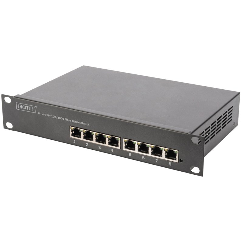 10 Gigabit/s Ethernet PoE+ netwerkapparaat, 8 aansluitingen