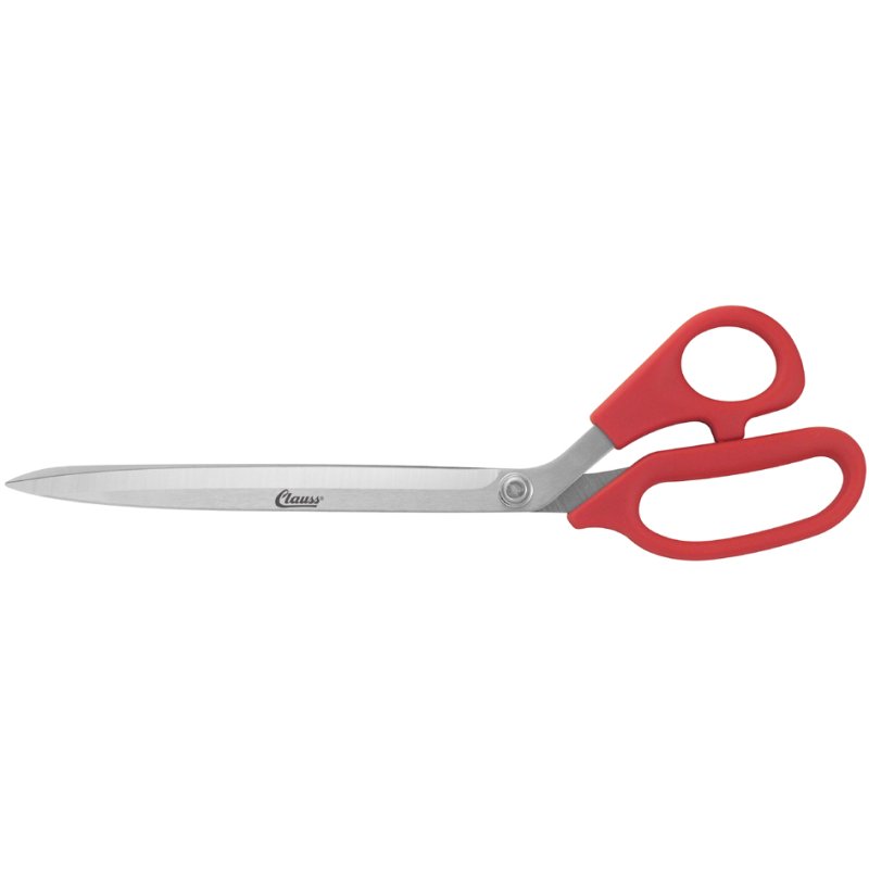 Clauss behangschaar, 166 mm lemmet, ergonomische gebogen greep, rood