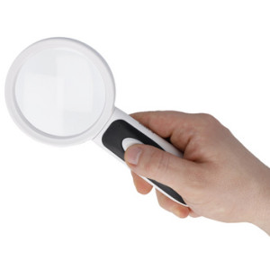 FIRST AID ONLY Loep met LED-verlichting, rond, zwart/wit