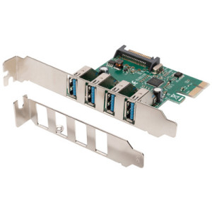 USB 3.0 PCI-Express kaart, 4 poorten, 5 Gbps