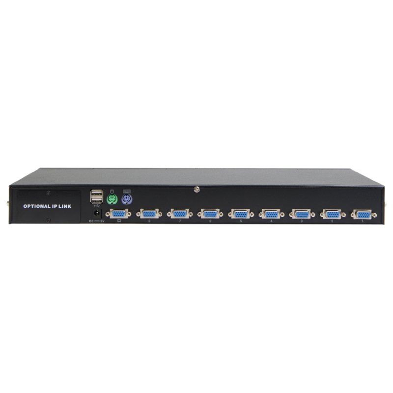 KVM-schakelaar USB/PS/2 met 8 aansluitingen, zwart