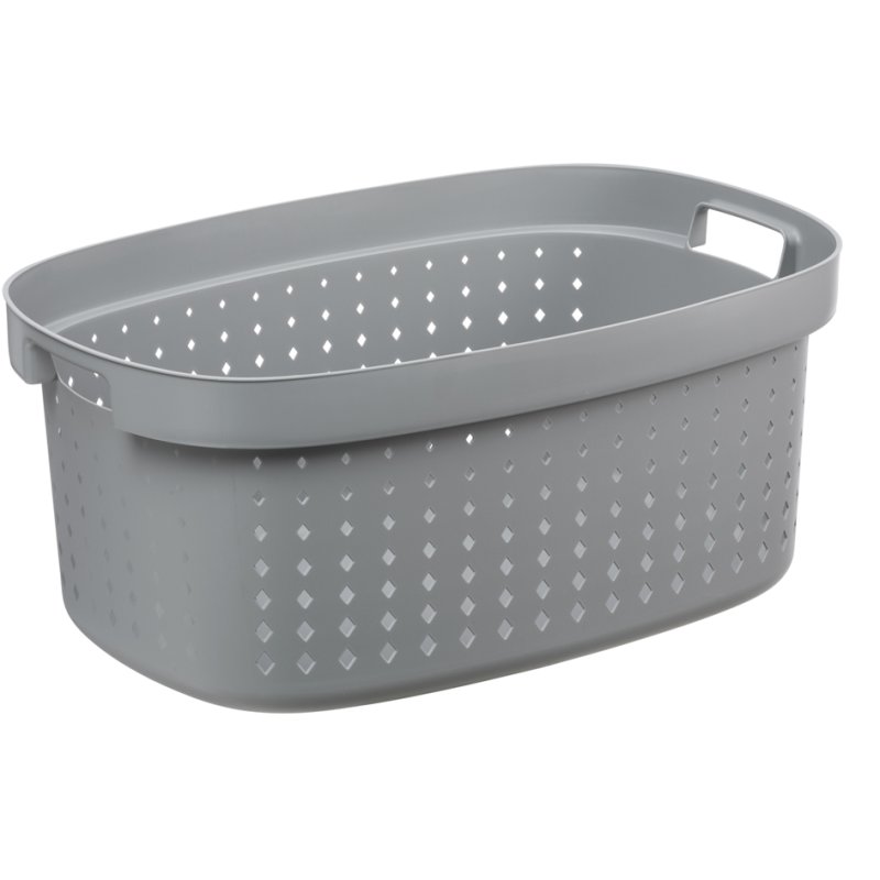 Wasmand SEOUL 41,9 liter grijs met diamant design