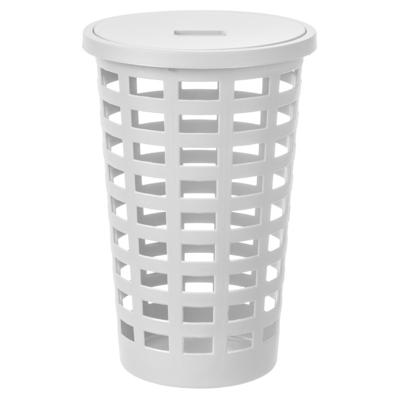 Wasmand Boston rond 54 liter wit met deksel