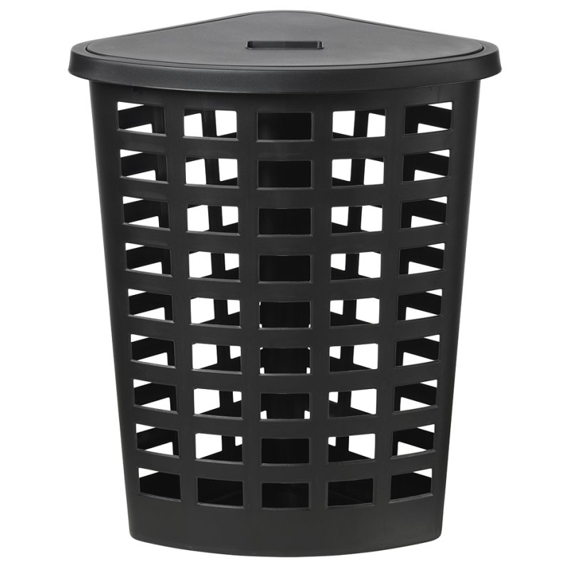 Wasmand Boston 54 liter vierkant wit met deksel