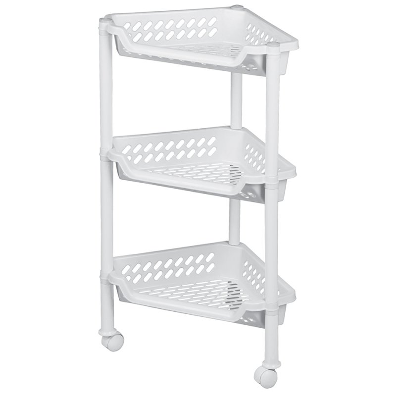 Plast Team opbergwagen met 3 manden, wit