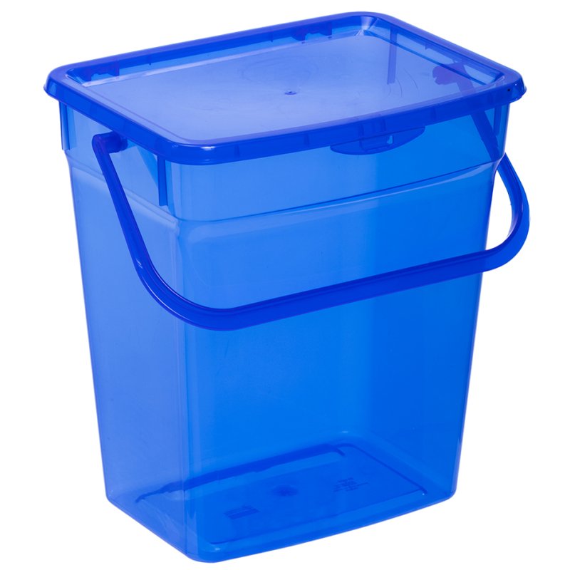 Wasmiddelbox 6 liter blauw transparant