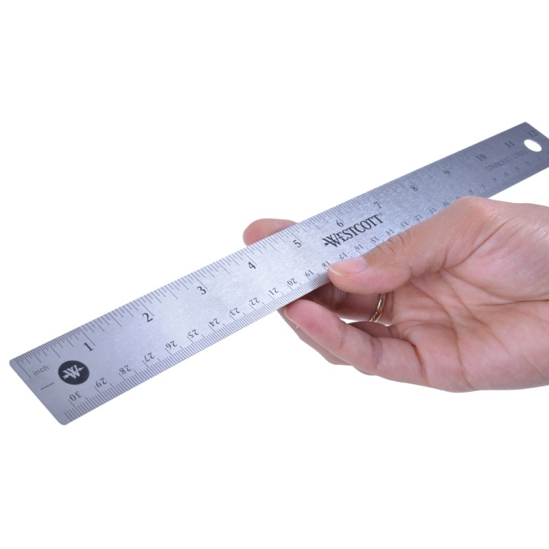 WESTCOTT Metall-Line liniaal, kurk achterkant, 300 mm