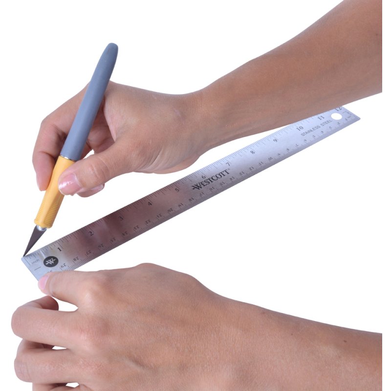 WESTCOTT Metall-Line liniaal, kurk achterkant, 300 mm