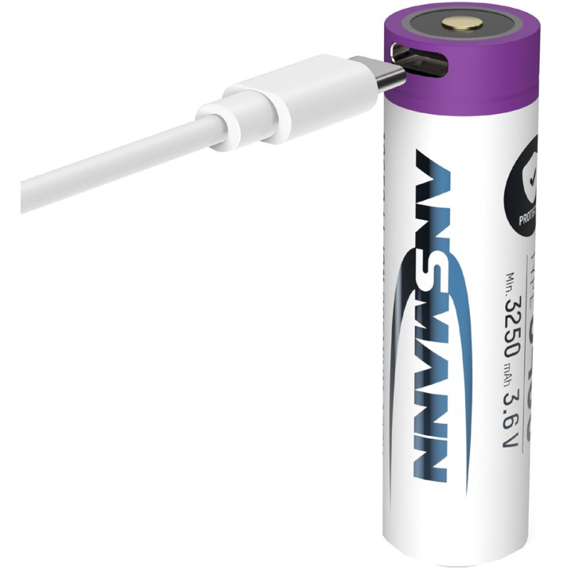 ANSMANN Li-Ion accu 18650 met USB-C aansluiting, 2.600 mAh