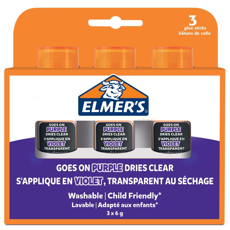 ELMER'S lijmstift paars verdwijnend, 22 g, 10 stuks